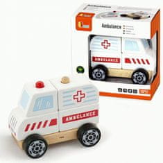 Viga Toys Viga Lesene kocke Ambulanca Ambulanca Avto ambulanta