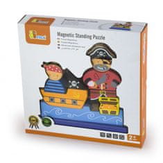 Viga Toys  Lesene magnetne opeke Piratski komplet 10 elementov