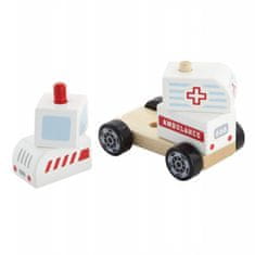 Viga Toys Viga Lesene kocke Ambulanca Ambulanca Avto ambulanta