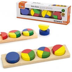 Viga Toys Lesena sestavljanka Matematične delitve 11 kosov Montessori