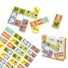 Viga Toys Lesena kmetija Domino igra 28 kosov Montessori