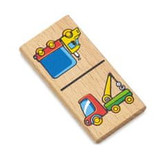 Viga Toys VIGA Izobraževalni leseni domino igralni set Vozila 28 kosov za valjanje Montessori