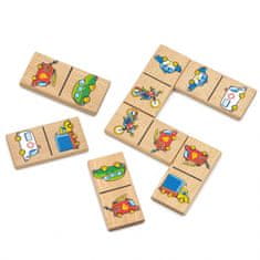 Viga Toys VIGA Izobraževalni leseni domino igralni set Vozila 28 kosov za valjanje Montessori