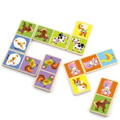 Viga Toys Lesena kmetija Domino igra 28 kosov Montessori