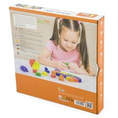 Viga Toys Viga Lesena sestavljanka 3D Izobraževalna abeceda Sestavljanka Številke Montessori Želva