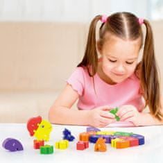 Viga Toys Viga Lesena sestavljanka 3D Izobraževalna abeceda Sestavljanka Številke Montessori Želva