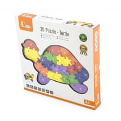 Viga Toys Viga Lesena sestavljanka 3D Izobraževalna abeceda Sestavljanka Številke Montessori Želva