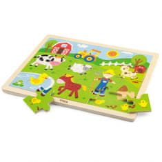 Viga Toys VIGA Lesena kmetija Puzzle 24 elementov