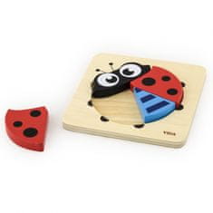 Viga Toys VIGA Otrokova prva lesena sestavljanka Ladybug