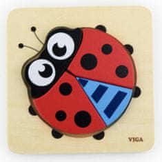 Viga Toys VIGA Otrokova prva lesena sestavljanka Ladybug