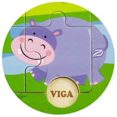 Viga Toys VIGA Priročna lesena sestavljanka Divje živali Safari Zoo 9 kosov