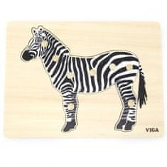 Viga Toys VIGA Montessori lesena sestavljanka Zebra z zatiči