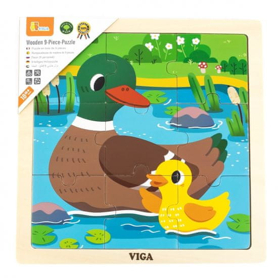 Viga Toys VIGA Handy Lesena sestavljanka z raco 9 kosov