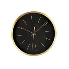 SEGNALE Stenska ura z zlatim okvirjem 25 cm črna KO-837362230cern