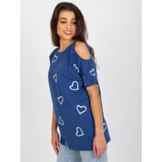 FANCY Ženska bluza s sijajnim potiskom PATRICKA temno modra FA-BZ-8452.77_397405 Univerzalni