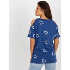 FANCY Ženska bluza s sijajnim potiskom PATRICKA temno modra FA-BZ-8452.77_397405 Univerzalni