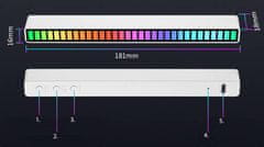 Verkgroup LED RGB aku. dekorativni stolpec USB – glasbeno delovanje 18cm