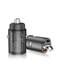 C-Tech Avtomobilski polnilnik USB UCC-02, 1x tip C + 1x tip A, 30W, Power delivery 3.0, Quick Charge