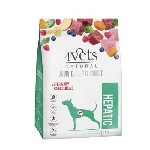 4VETS AIR DRIED NATURAL VETERINARY EXCLUSIVE HEPATIC 1kg suha hrana za pse z boleznimi jeter