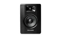 M-Audio M-AUDIO BX4 Črni studijski monitorji 50 W z AC in AUX povezavama, odlični za univerzalno uporabo