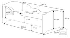 Trianova Otroška postelja Amadis grafika - 70x140 cm 