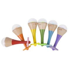 Classic world CLASSIC WORLD Rattle 2v1 Leseni inštrument Rainbow Maracas 1 kos.