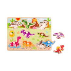 Tooky Toy TOOKY TOY Montessori lesena sestavljanka dinozavri oblike