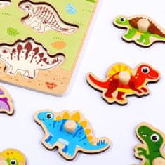 Tooky Toy TOOKY TOY Montessori lesena sestavljanka dinozavri oblike