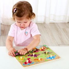 Tooky Toy TOOKY TOY Montessori lesena sestavljanka dinozavri oblike