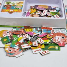 Tooky Toy Lesena magnetna škatla za igrače Puzzle