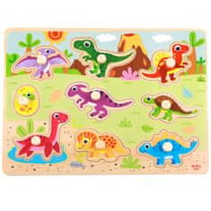 Tooky Toy TOOKY TOY Montessori lesena sestavljanka dinozavri oblike