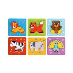 Tooky Toy  Lesene sestavljanke Montessori Puzzle Set 34 El. + 6 desk