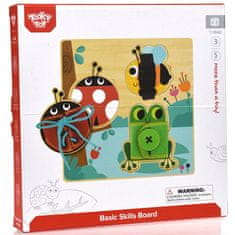 Tooky Toy Tooky Toy Lesena izobraževalna tabla Sorter Vaja String Button Buckle