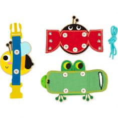 Tooky Toy Tooky Toy Lesena izobraževalna tabla Sorter Vaja String Button Buckle