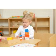 Masterkidz Lesene otroške barvne kocke in skodelice Trikotniki Montessori igra