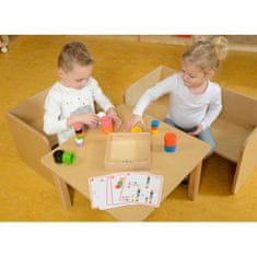 Masterkidz Barvne lesene kocke in skodelice okrogle Masterkidz Montessori