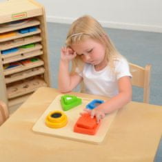 Masterkidz Montessori leseni sortirnik oblik materialov površin tekstur