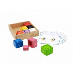 Masterkidz Barvne skodelice in kvadratni bloki Lesena igrača Colour Sorter Montessori