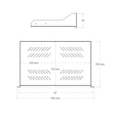 19" polica s perforacijami 2U 280 mm