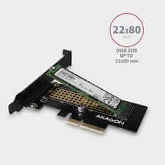 AXAGON PCEM2-N, PCIe x4 - M.2 NVMe M-key adapter za režo, vključno z. LP