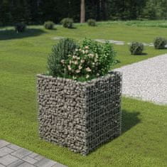 Vidaxl Visoka greda gabion pocinkano jeklo 90x90x100 cm