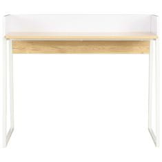 Vidaxl Pisalna miza bela in barva hrasta 90x60x88 cm