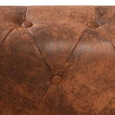 Vidaxl Chesterfield Kotna Sedežna Garnitura Umetno Usnje Rjave Barve