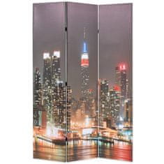 Vidaxl Zložljiv paravan 120x170 cm New York ponoči