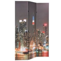 Vidaxl Zložljiv paravan 120x170 cm New York ponoči