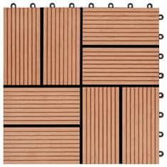 Vidaxl Talne plošče 22 kosov 30x30 cm 2 m2 WPC barva tikovine