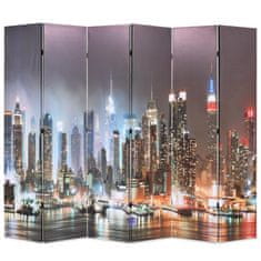 shumee vidaXL Zložljiv paravan 228x170 cm New York ponoči