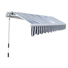 Vidaxl Ročno zložljiva tenda 300 cm modro/bela