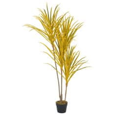 Vidaxl Umetna dracena z loncem, rumena, 125 cm