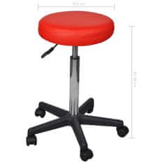 Vidaxl Pisarniški stolčki 2 kosa umetno usnje 35,5x98 cm rdeči